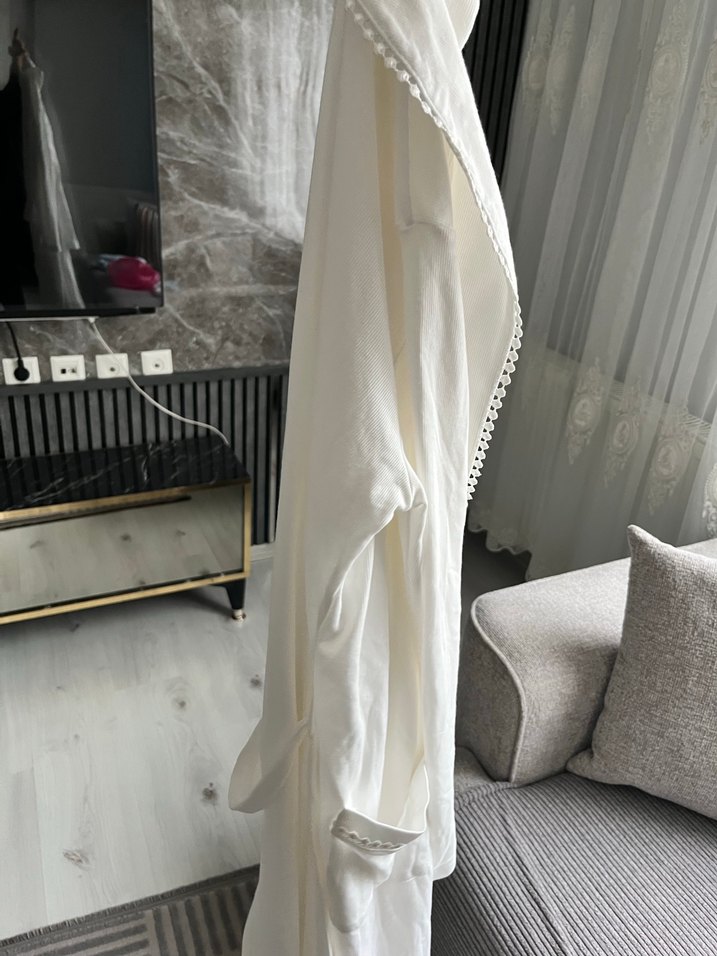 Lohusa takımı seti 2 sabahlıklı beyaz mavi - Görsel 5