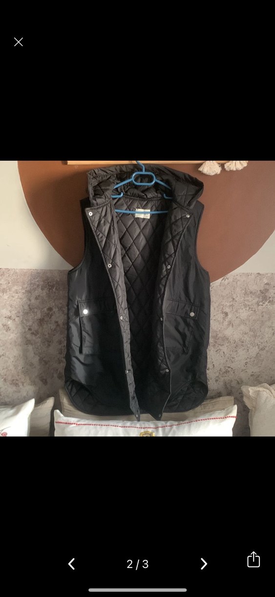 Minel Siyah Düğmeli Midi Kadın Yelek - Görsel 2