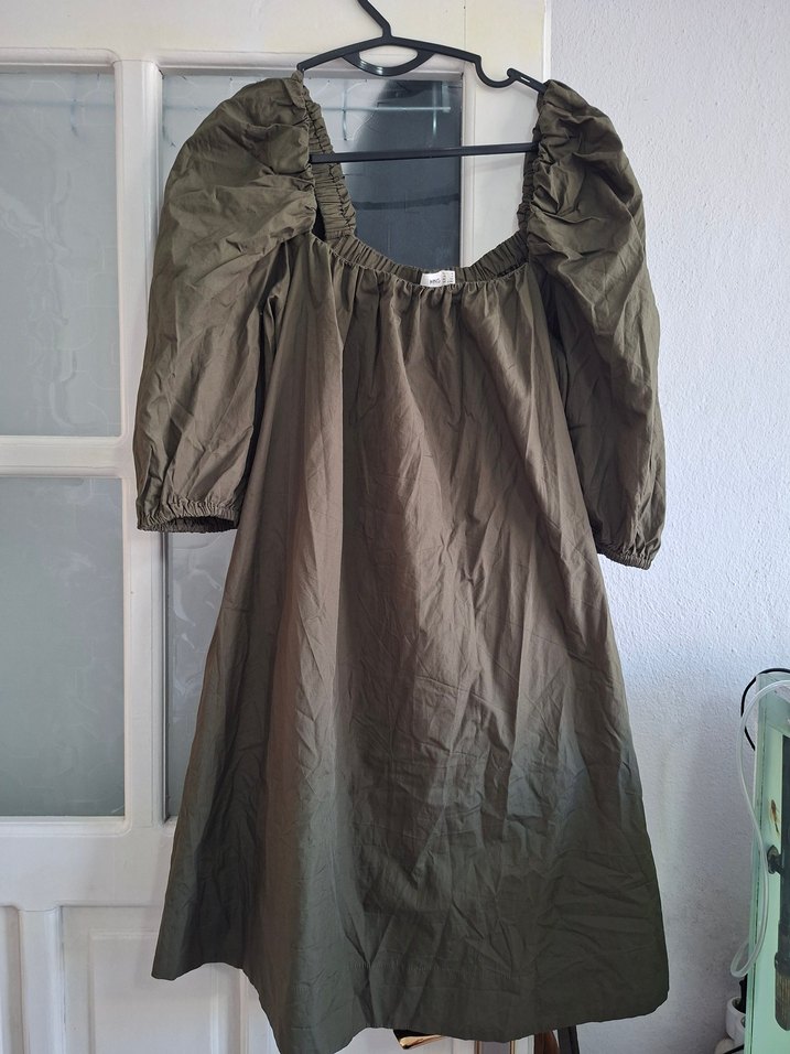 Mango Asker Yeşili midi boy elbise - Görsel 3