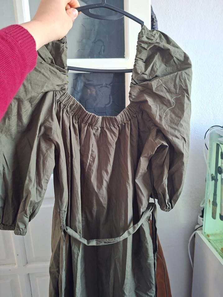 Mango Asker Yeşili midi boy elbise - Görsel 4