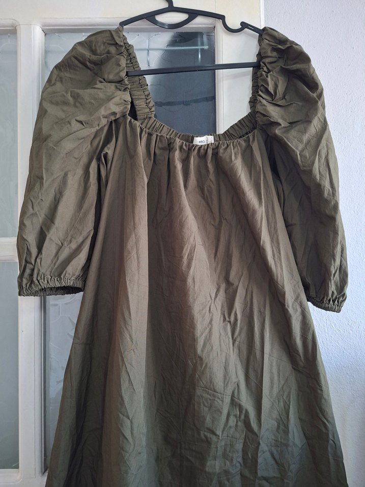 Mango Asker Yeşili midi boy elbise - Görsel 2