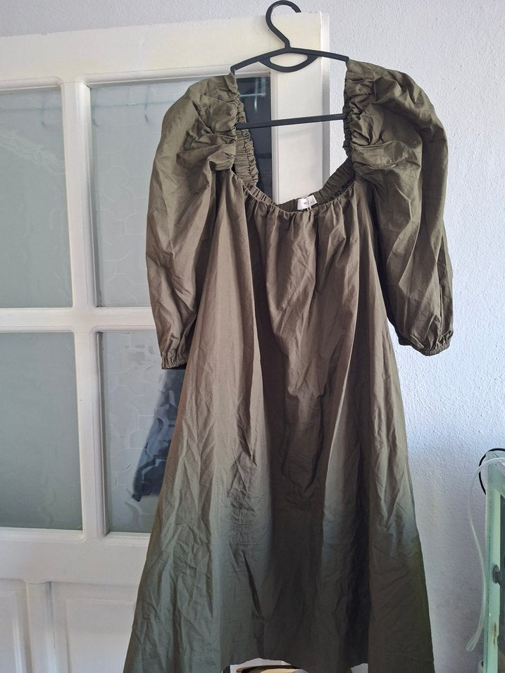 Mango Asker Yeşili midi boy elbise - Görsel 5