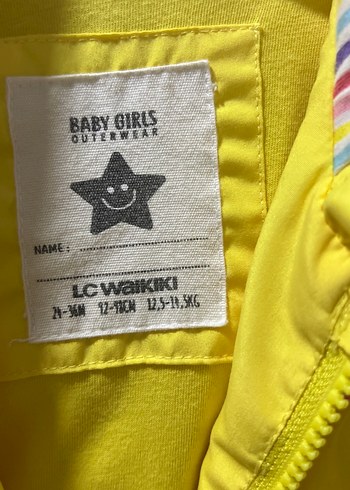 Kız Çocuk Sarı Düğmeli Yağmurluk - Görsel 2