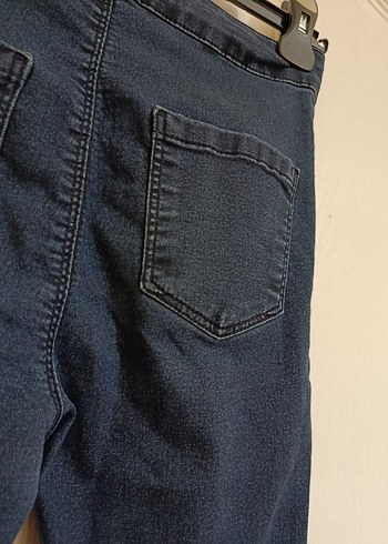 Lacivert Dar Kesim Kadın Kot Tayt - Görsel 3