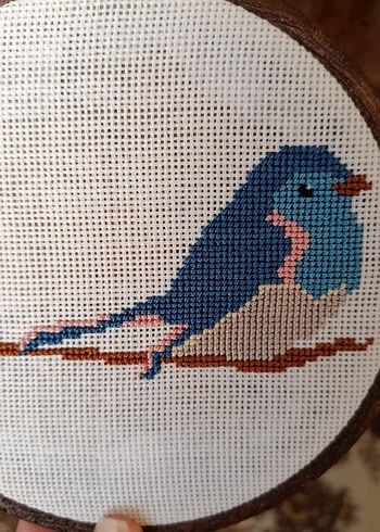 Kuş motifli etamin tablo - Görsel 3