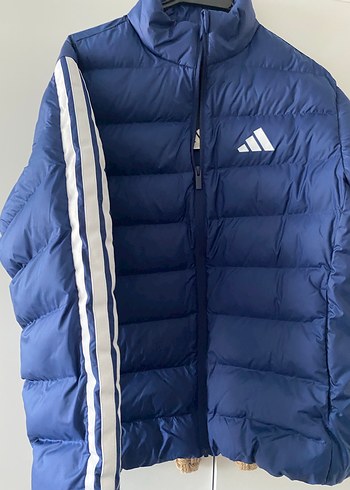 adidas Erkek Mavi Kapüşonlu Spor Mont - Görsel 2