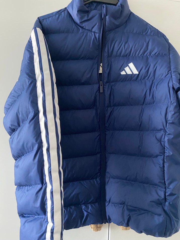 adidas Erkek Mavi Kapüşonlu Spor Mont - Görsel 2