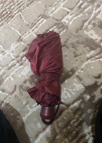 Bordo Pileli Kadın Şemsiye - Görsel 4