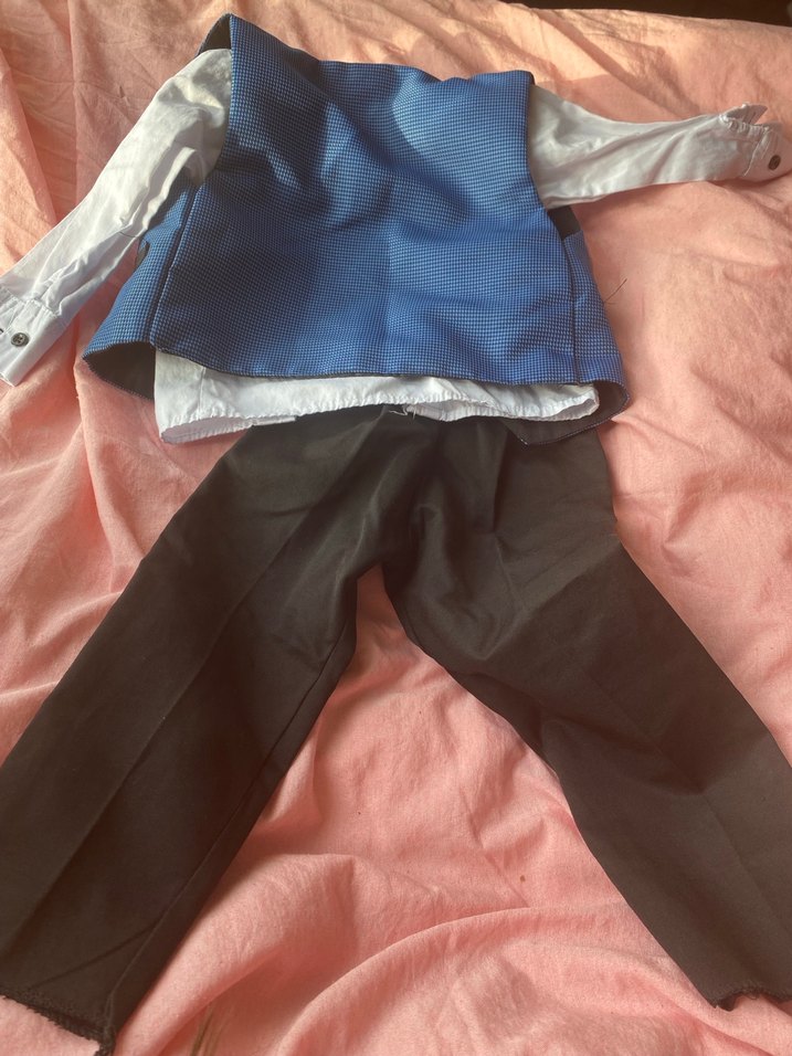 Erkek Çocuk Mavi Yelekli Kemerli Takım - Görsel 2