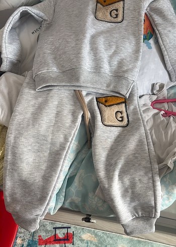 Gri Bebek Erkek Sweatshirt ve Pantolon Takımı - Görsel 2