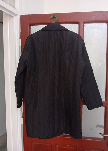 Düğmeli Uzun Kahverengi Kadın Ceket - Görsel 2