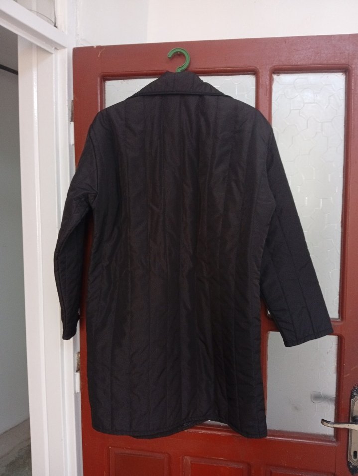 Düğmeli Uzun Kahverengi Kadın Ceket - Görsel 2