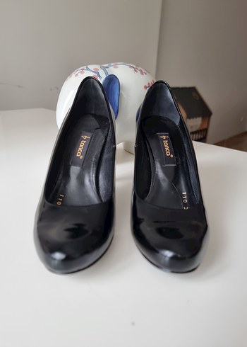 Kadın Siyah Rugan Stiletto Topuklu Ayakkabı - Görsel 2