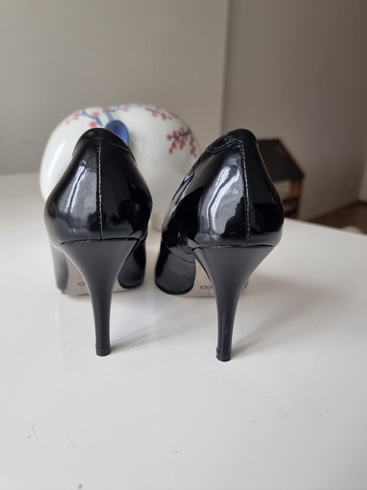 Kadın Siyah Rugan Stiletto Topuklu Ayakkabı - Görsel 3