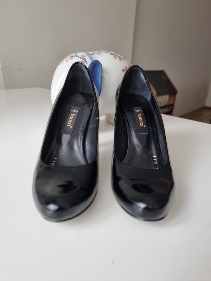 Kadın Siyah Rugan Stiletto Topuklu Ayakkabı - Görsel 2