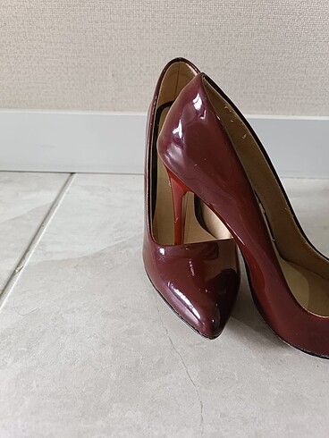 38 Beden Bordo topuklu ayakkabı