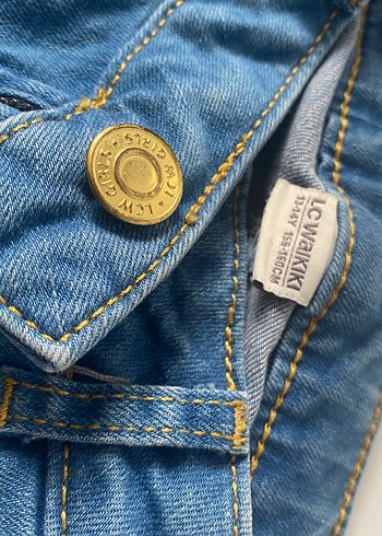 LC Waikiki Düğmeli dar paça Mavi Midi Kot Pantolon