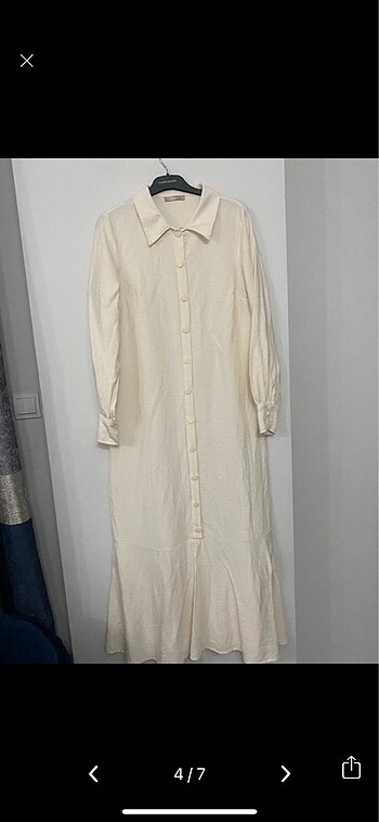 38 Beden beyaz Renk keten kumaş yazlık elbise