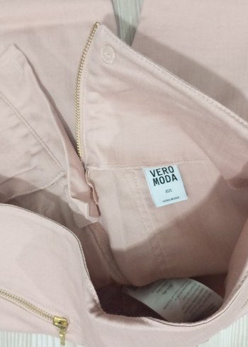 Bej Pilili Kadın Mini Bermuda Şort - Görsel 2