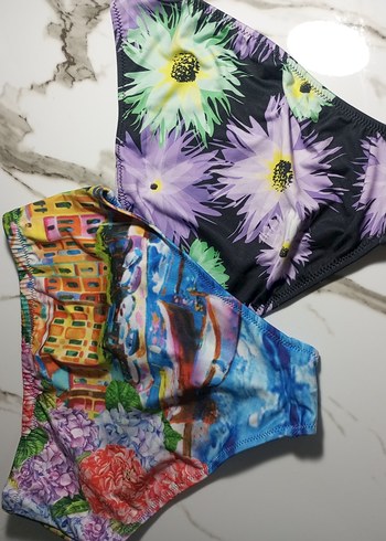 Çiçek Desenli ve Çok Renkli Bikini Altları - Görsel 6