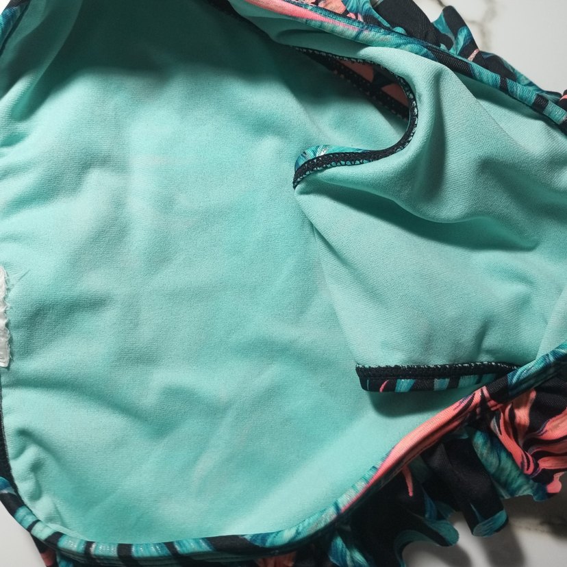 Renkli Baskılı Fırfırlı Bohem Bikini - Görsel 3