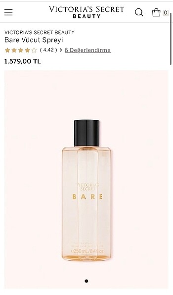 Victorias Secret Bare Vucut Spreyı