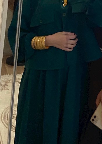 Düğmeli Yeşil Kadın Saat - Görsel 2