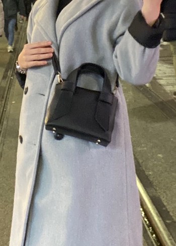 Gri Düğmeli Kaban - Görsel 2