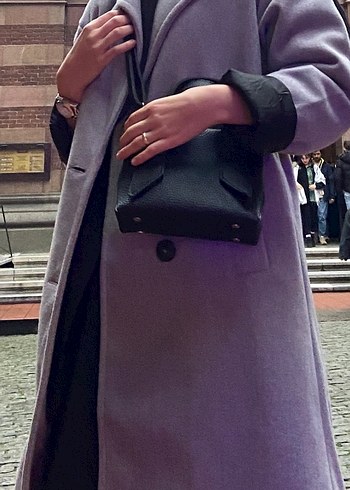 Gri Düğmeli Kaban - Görsel 3