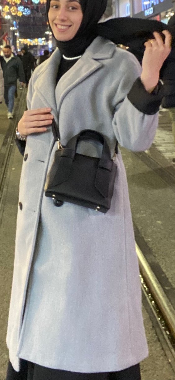 Gri Düğmeli Kaban - Görsel 2