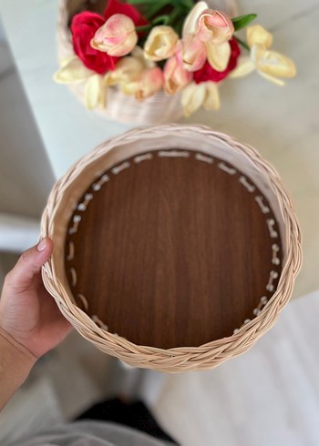 Bej Hasır Saklama Sepeti sipariş alınır - Görsel 3