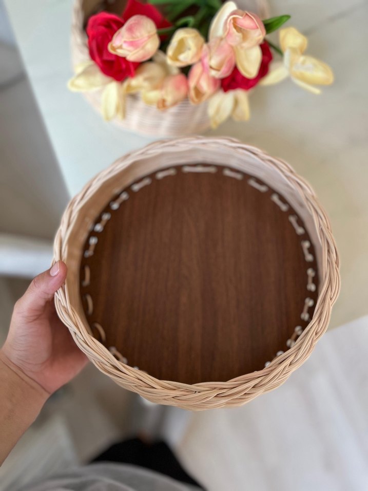 Bej Hasır Saklama Sepeti sipariş alınır - Görsel 3