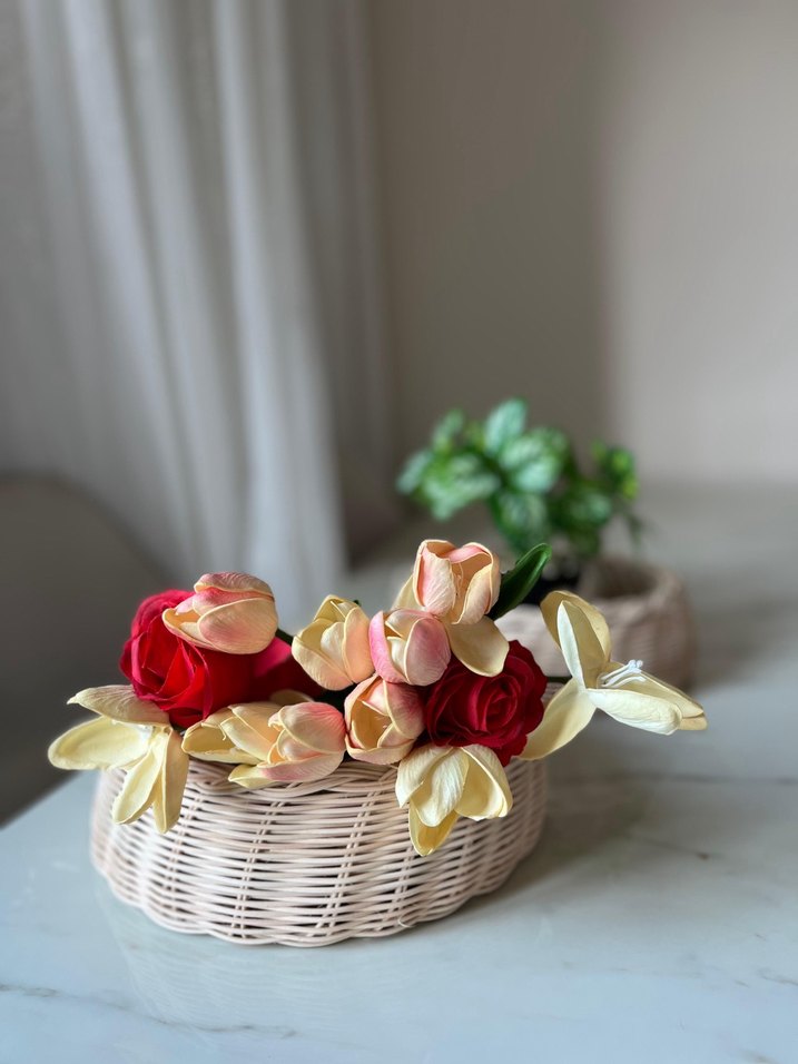 Bej Hasır Saklama Sepeti sipariş alınır - Görsel 4