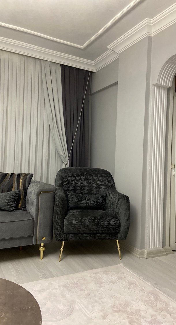 İstikbalindir Gri Yılan Desenli Modern Klasik Koltuk Örtüsü - Görsel 2