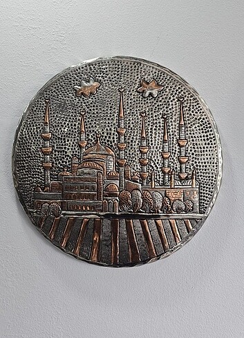 Beden İran İşlemesi Antika Bakır Duvar dekoru