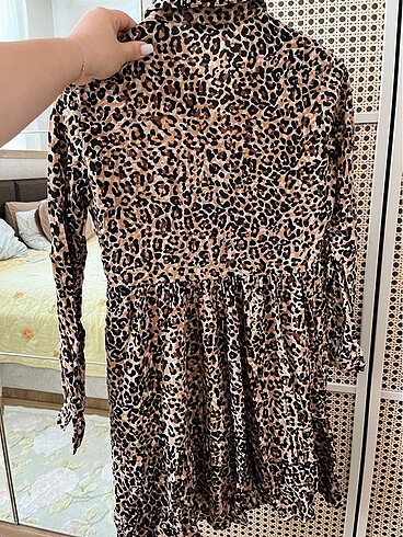 s Beden çeşitli Renk Leopar elbise