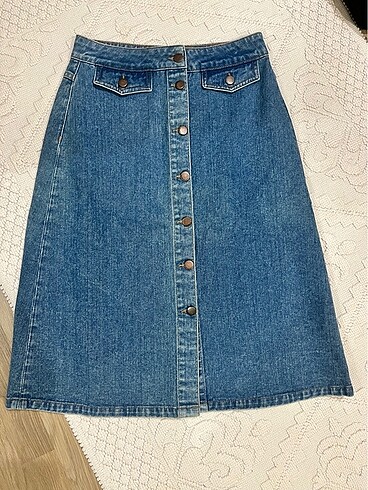 Zara midi boy jean etek