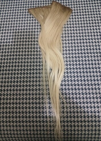 Natural 60 cm saç doğal sarı saç çıtçıtlı protez