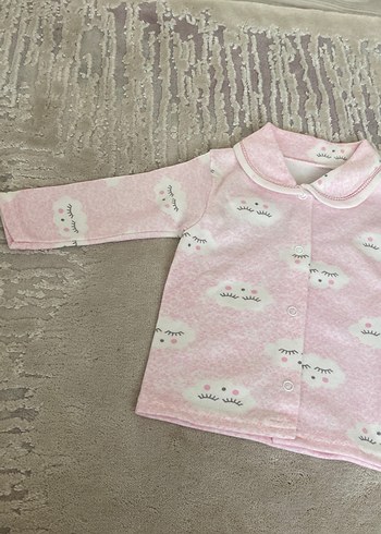 Pembe Baskılı Örgü Bebek Kız Uzun Kollu Takım