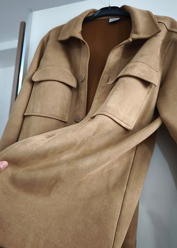 Bej erkek Süet Ceket Düğmeli Midi Boy - Görsel 2