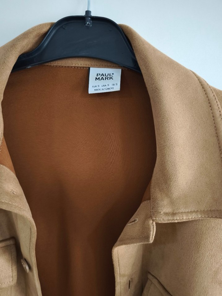 Bej erkek Süet Ceket Düğmeli Midi Boy - Görsel 3