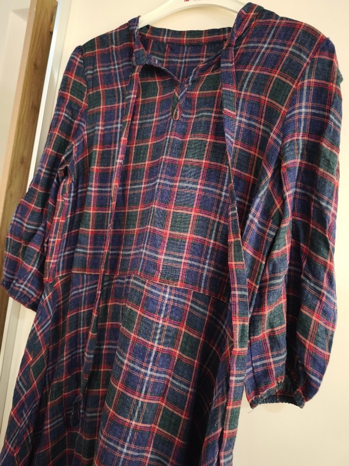 koton Bol Kesim Kareli Hamile Tunik - Görsel 2