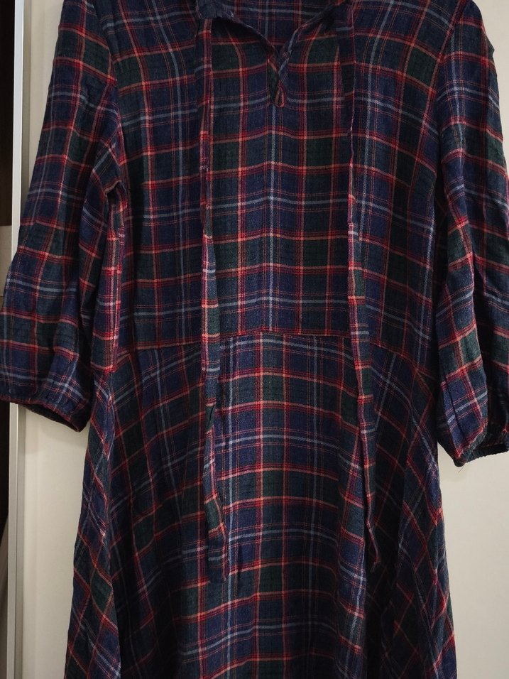 koton Bol Kesim Kareli Hamile Tunik - Görsel 4