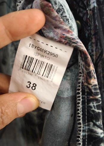 Armine Gri Baskılı Uzun Kollu Kadın Gömlek - Görsel 5