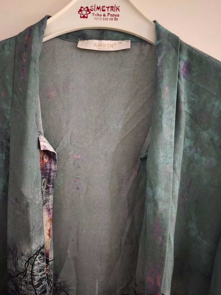 Armine Gri Baskılı Uzun Kollu Kadın Gömlek - Görsel 4