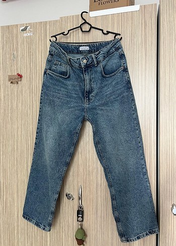 DeFacto Gri Mavi Rahat Kesim Kadın Kot Pantolon - Görsel 4