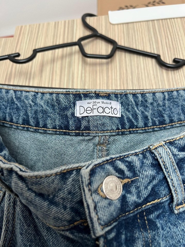 DeFacto Gri Mavi Rahat Kesim Kadın Kot Pantolon - Görsel 3