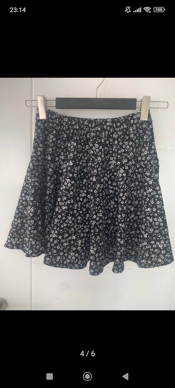 Volanlı Siyah Midi Mini Etek - Görsel 2