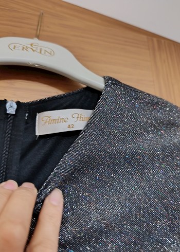 Gri Piliseli Uzun Kadın Abiye Elbise - Görsel 4