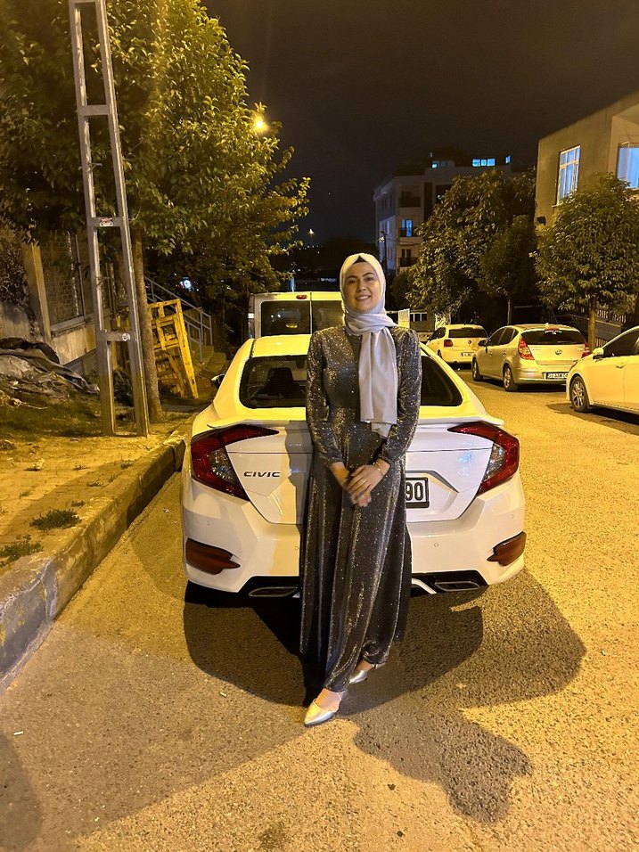 Gri Piliseli Uzun Kadın Abiye Elbise - Görsel 5